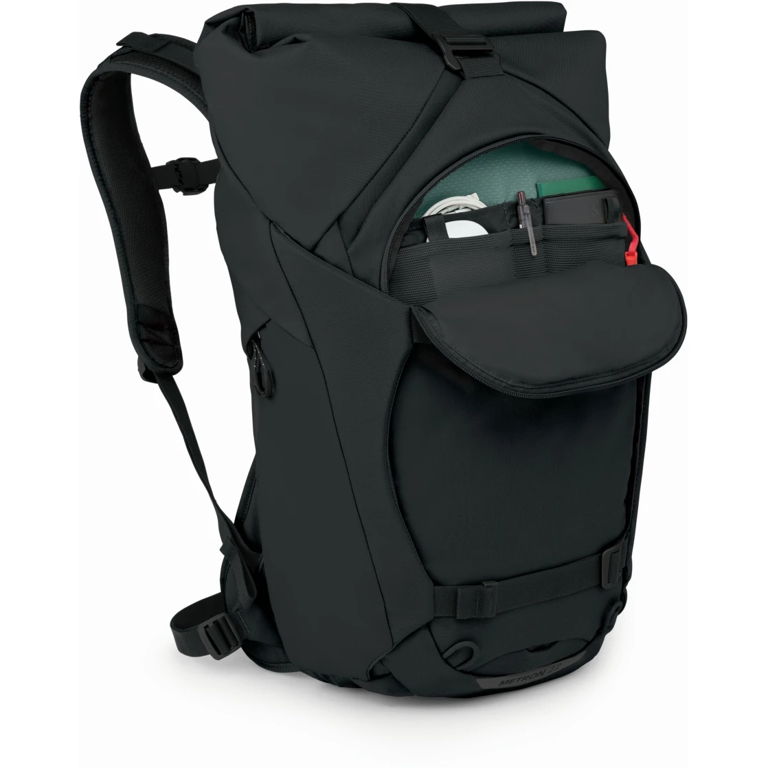 Osprey Metron Roll Top 22L Backpack - Black 5 Osprey Metron Roll Top 22L Backpack - Black - Image 5